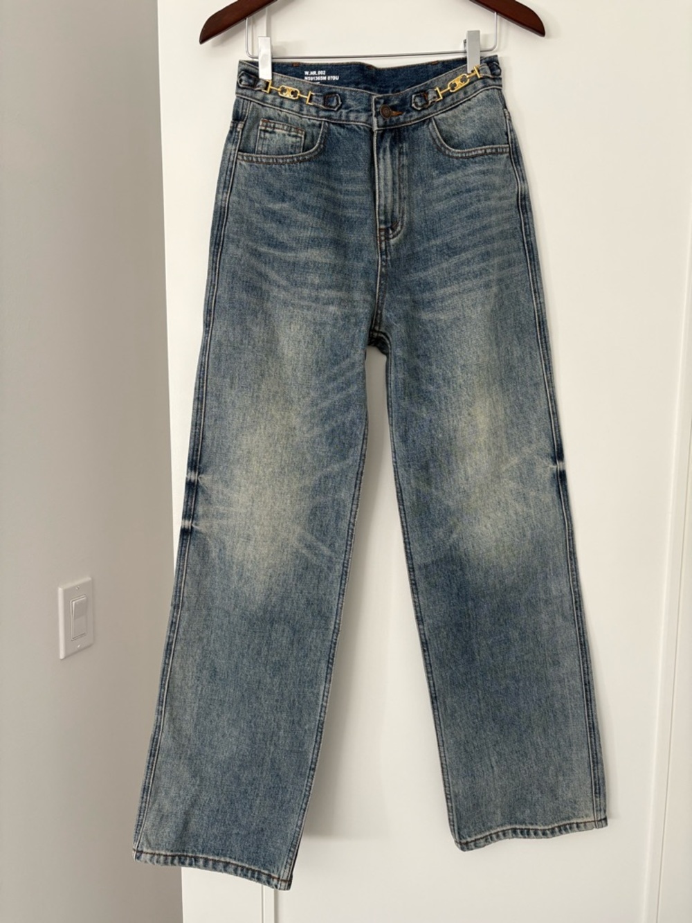 Celine High Rise Wide Leg Jeans Size M Blue Medium Wash by Hedi Slimane Waist 27 - Picture 3 of 14